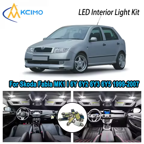 For Skoda Fabia MK1 I 6Y 6Y2 6Y3 1999-2007 Premium Bright LED Interior Dome Map Trunk Light Kit Car 