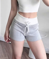 Quần Short nữ ôm body Cạp Trắng Vải Nỉ tôn dáng