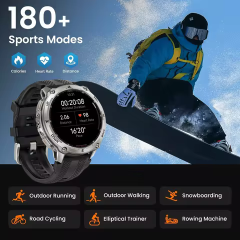 KOSPET Tank T4 Smart Watch for Men GPS Offline Maps 32G ROM 10ATM Waterproof Heart Rate Diving Skiin