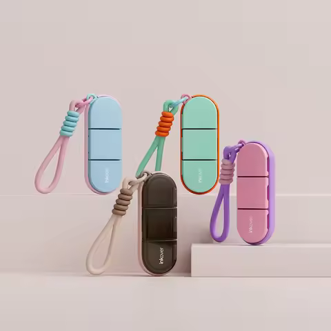 Portable Lanyard-Style 3-Compartment Pill Case with Silicone Seals for Water and Moisture Resistance