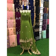 REEN SAREE QALEESYA GOLD/SILVER BORDER Saree viral Wedding Saree Designer Saree Bridal Saree Chiffon