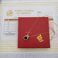Nathan - kalung liontin wanita dewasa  Emas Muda  5. gram Lapis Emas Kadar 70.3 Model Liontin Permat