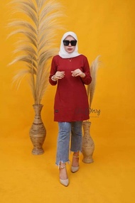 BEST SELLER // Tunik Wanita // Baju Muslimah // Kaos Wanita Lengan Panjang // Fashion Wanita Six Dia