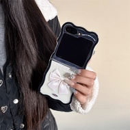 Ốp nơ hồng dễ thương kèm Vòng đeo tay Ốp điện thoại cho Samsung Galaxy Z Flip 6 3 4 5 Z flip6 flip6