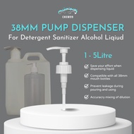 Pump Dispenser 38mm Pump Head for Detergent Sanitizer Alcohol Liqiud 1 to 5L suitable for hand satinizer detergent