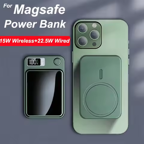 20000mAh PD22.5 W Fast Charger Power Bank Magsafe Wireless Powerbank Digital Display External Batter