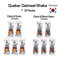 Quaker Drinking Oatmeal Oat & Grain 5 Packs + Oat & Black Bean 5 Packs Protein Cereal Shake