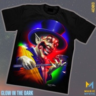 Black T-shirt 4d Rock Chang Original Joker Glow in the Dark Unisex Large