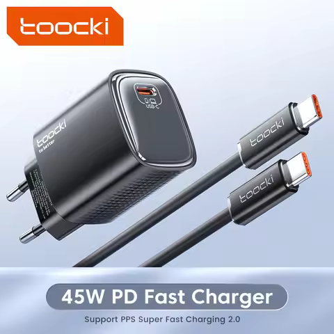 Toocki 45W GaN USB Charger PPS QC3.0 Super Fast Charging 2.0 Display Type C Charger For iPhone 17 16