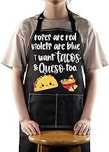 G2TUP Tacos & Queso Aprons Tacos & Queso Lover Gifts Tacos Cooking Apron Tacos Themed Gifts Mexican 
