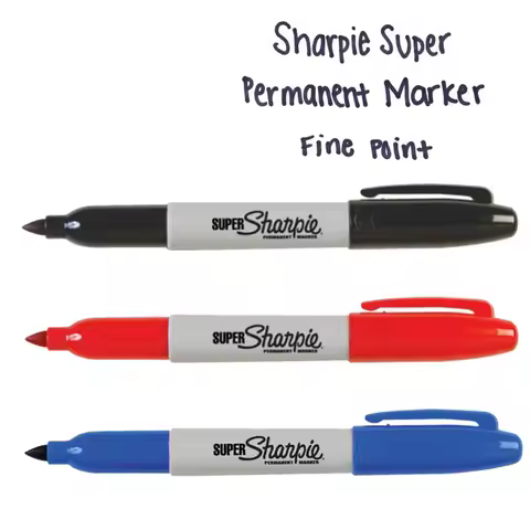 3pcs/Lot Sharpie Permanent Marker SUPER High Capacity Ink Paint Markers for Tire CD Plastic Metal Wo