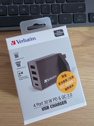 全新Verbatim 4 Port 30W PD 旅行充電器