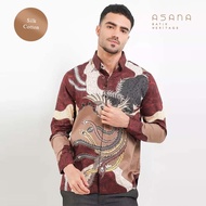 KEMEJA Asana Batik Long Sleeve Rego Shirt - Maroon