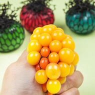 Children Stress Reliever Squishy Mesh Ball Grape Sensory Fruity Squeeze Toy For Kids Gift