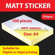 Matt Sticker A4 150g / Self-Adhesive Matt Photo Paper A4 150gsm / size: A4 - 100 sheet