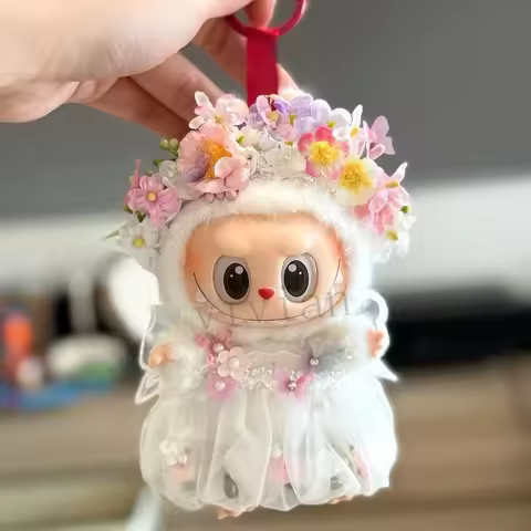 For 3.0 labubu V1 V2 V3 flower fairy skirt handmade hairpin national headdress For Ropa labubu outfi