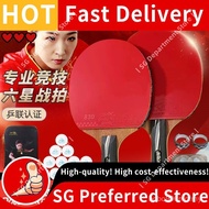 DOUBLE FISH Table Tennis Bat for Kids Beginners with Straight/Shakehand Grip and Rubber Paddle KW9T
