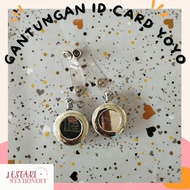 GANTUNGAN Yoyo Silver Id card Holder | Name TAG | Yoyo Name TAG | Name hanger TAG | Lestari Statione