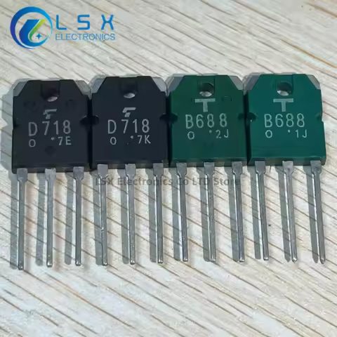 5Pairs/10Pairs/20PCS/Lot 2SB688 B688 688 2SD718 D718 718 TO-3P 8A 120V Silicon NPN PNP Power Transis