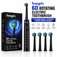 FREEGRIN 7000 RPM Rotating Electric Toothbrush, 600mAh Battery, 20-Day Long Lasting, 2-Minute Timer,
