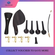 TECHCHIP-A Natrual ebony wood 4/4 violin accessories Set of 4PCS Pegs chinrest Chin Rest End Pin4PCS