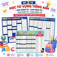 Set of 3 sheets for learning English vocabulary - Phrasal verbs, Phrasal verbs, Phrasal verbs