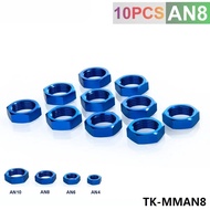 10PCS/LOT Turbo Fitting 8AN AN8 AN-8 Adapter Bulkhead Nut Aluminum Finish Nut Seal Lock Fitting Adap