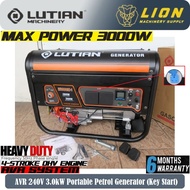 LUTIAN 3KW/3000Watt AVR GASOLINE GENERATOR (LT3900EN-1) - Key Start System - Heavy duty - 6 Months L