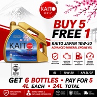 KAITO JAPAN 10W-30 Advanced Mineral Engine Oil 4L x 6 | API SL/CF | Buy 5 Free 1 | Perodua Proton To
