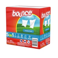 Bounce Fabric Softener Dryer Sheets, Outdoor Fresh, 80/160 /320 sheets