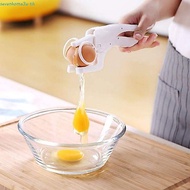SEVENHOME3E Egg Separator, White Plastic Egg Shell Cracker, Convenient Egg Breaker For Breaking Egg