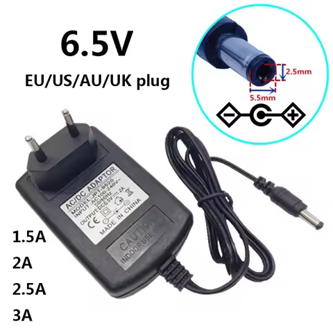 6.5V 1.5A 2A 2.5A 3A Universal AC DC Power Supply Adapter Wall Adaptor 6.5 V Volt Switching Adaptado