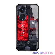 Hontinga เคสสำหรับ OPPO Reno 11 Reno11 Pro Reno8 T 5G Reno 8T Reno8T 5G 4G Reno 2F Reno2 F เคสวงจรเทคโนโลยีกระดานสำรวจธีมเคสแข็งเคสโทรศัพท์หลังกระจกนิรภัยสำหรับผู้ชาย