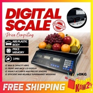 40kg Black Digital Weight Scale Food Weighing Scale Penimbang Digital Makanan Timbang Kilo Buah Elek