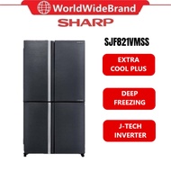 SHARP 4 Door J-Tech Inverter Technology 700L Avance Refrigerator - SJF821VMSS Peti Ais Fridge Peti S