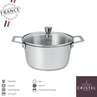 Cristel Stainless Stock Pot And Glass Lid Set 18 Cm