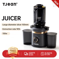 Tjean 150W Masticating Cold Press SlowJuicer with 304 Stainless Steel Blade Rinse-Clean in One Go Su