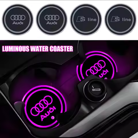 1/2Pcs Car Cup Holder Lights Rechargeable 7 Color-Changing Light Up Cup For Audi A1 A2 A3 A4 A5 A6 A
