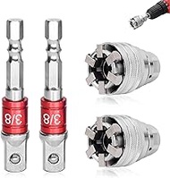 Pack of 2 adjustable socket adapters, multifunctional wrench tool, suitable for ratchet torque wrenc