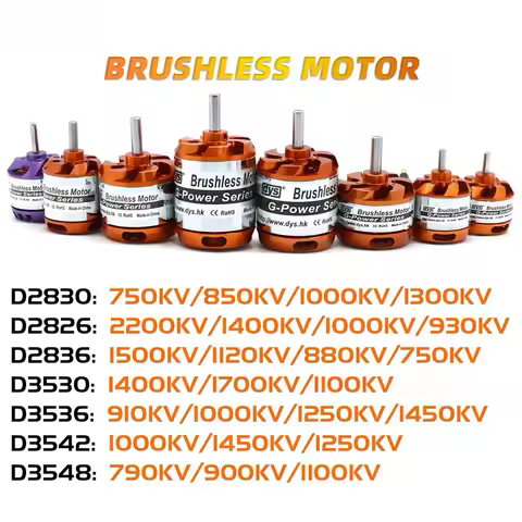 dys D2822 D2826 D2830 D2836 D3530 D3536 D3542 D3548 Brushless Motor 2-3/4/5S For RC Mini Multicopter
