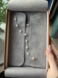 Mikimoto 8珠5.5mm Akoya 18k金滿天星手鏈