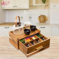 Abbraccia Wooden Tea Bag Organizer Tea Station Chest Storage Drawer Teabag Holder for Display