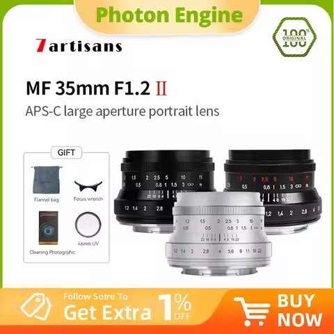 7artisans 35mm F1.2 Mark II APS-C Large aperture Prime Lens For Olympus&Panasonic M4/3 GH1 Sony E ZV
