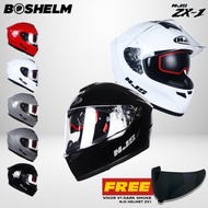 Ready BOSHELM Helm NJS ZX-1 Solid HITAM DOFF Helm Full Face SNI