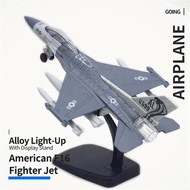 F-16 Diecast Alloy Fighter Aircraft Miniature 1:72 Scale + Lights & Pull Back | Fighter Jet Model Ch