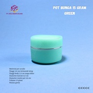 HIJAU 15g green flower pot 15g cream flower pot