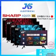 [JAPAN QUALITY] SHARP AQUOS 42"/50"/55"/60"/65"/70" Android TV | 4K Ultra HD | Youtube &amp; Netflix | Dolby Audio | HDR 10