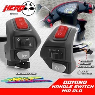 1PAIR DOMINO HANDLE SWITCH WITH HAZARD LIGHT & PASSING LIGHT & KILL SWITCH LEFT+RIGHT FOR MIO,AEROX