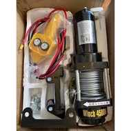 Tời Điện 12v 4500lbs Có Điều Khiển Từ Xa Cứu Hộ Nâng Hạ Hàng Hóa Trọng Tải Kéo 2000kg Cáp 10 Mét