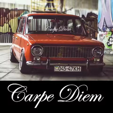 50x13cm Carpe Diem Funny Car Sticker Vinyl Decal White/Black for Auto Car Stickers Styling on Font W